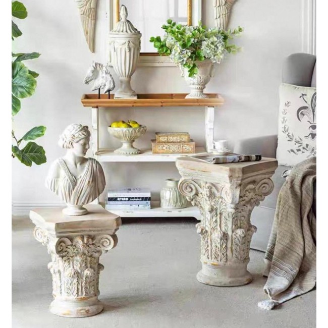 عمود روماني منحوت مثالي لديكور المنزل متوفر حجمين 7413