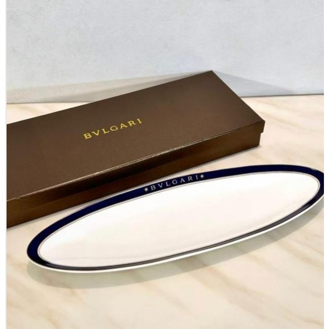 صحن تقديم سيراميك  BVLGARI بيضاوي فاخر 7937