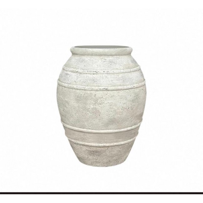 أصيص معتق أبيض فخار بتصميم أوربي متوفر 3 احجام L7090