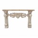 كونسول جداري خشب طبيعي أبيض منحوت بتصميم روماني شابي شيك 7401