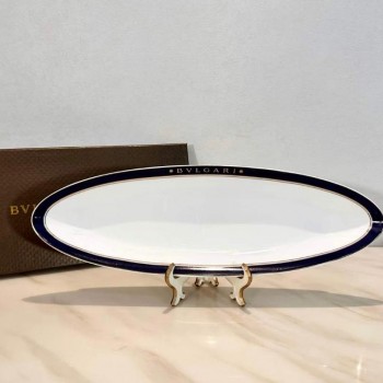 صحن تقديم سيراميك  BVLGARI بيضاوي فاخر 7937