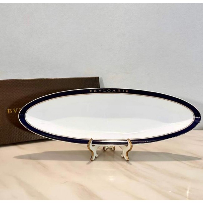 صحن تقديم سيراميك  BVLGARI بيضاوي فاخر 7937
