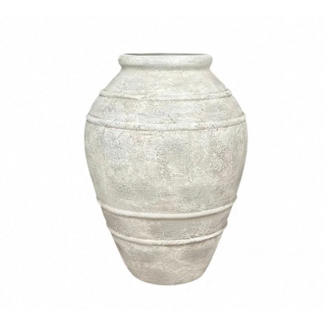 أصيص معتق أبيض فخار بتصميم أوربي متوفر 3 احجام L7090