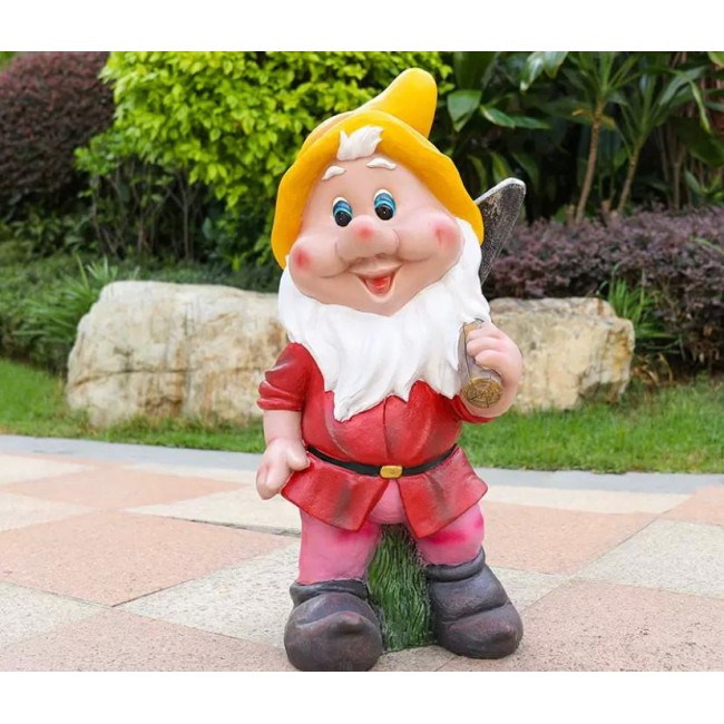 تحفة قزم سنو وايت فايبر برتفاع 65cm مثالي للحديقه الخارجية 6030 تحفة قزم سنو وايت فايبر برتفاع 65cm مثالي للحديقه الخارجية 6030