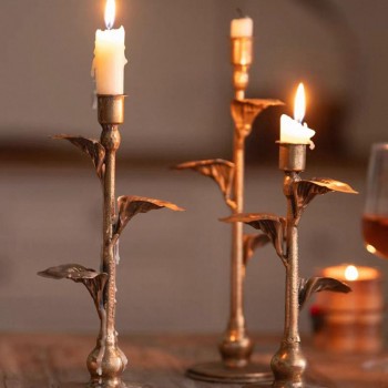 طقم شمعدان كلاسيك معدن ذهبي معتق ملائم لديكور المنزل 8079 طقم شمعدان كلاسيك معدن ذهبي معتق ملائم لديكور المنزل 8079