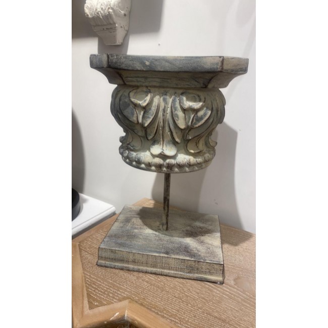 عمود رماني خشب منحوت معتق 7022