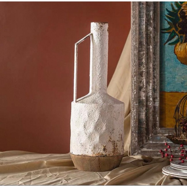 فازة معدن أبيض معتق بتصميم أوربي متوفر 3 احجام 7842