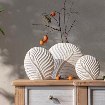 فازة خشب بتصميم ورق شجر مثالي لديكور المنزل متوفر 3 احجام 7825 فازة خشب بتصميم ورق شجر مثالي لديكور المنزل متوفر 3 احجام 7825