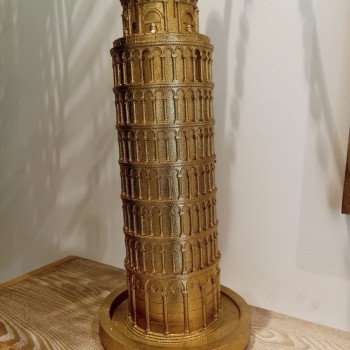 تحفة برج بيزا المائل خشب مذهب فن أبداعي راقي L7043