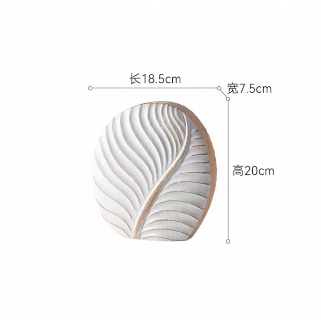 فازة خشب بتصميم ورق شجر مثالي لديكور المنزل متوفر 3 احجام  7825