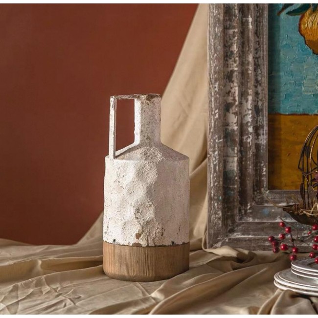 فازة معدن أبيض معتق بتصميم أوربي متوفر 3 احجام 7842