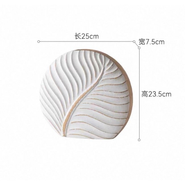 فازة خشب بتصميم ورق شجر مثالي لديكور المنزل متوفر 3 احجام  7825