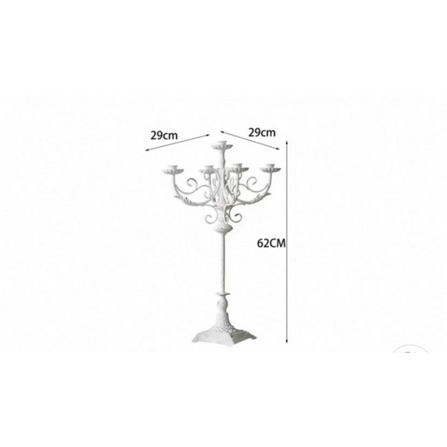 شمعدان معدن أبيض أنيق شابي شيك 7828