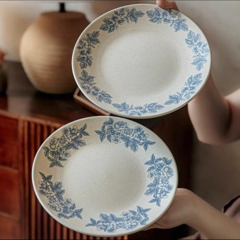 صحن سراميك على الطراز الفرنسي متوفر بنقوش مختلفه 7163