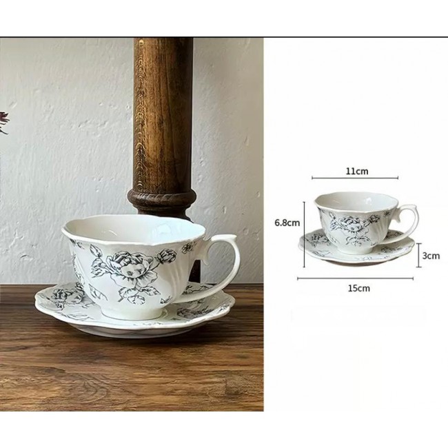 كوب شاي وصحن سيراميك بتصميم أوربي 7165 كوب شاي وصحن سيراميك بتصميم أوربي 7165