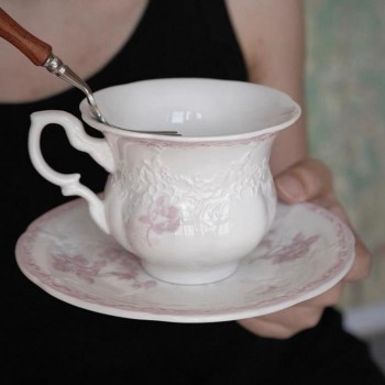 كوب شاي وصحن سيراميك على نمط الاوربي 7224