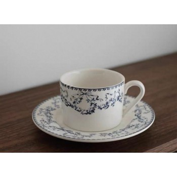 كوب شاي وصحن سيراميك بنمط فرنسي فاخر 7223 كوب شاي وصحن سيراميك بنمط فرنسي فاخر 7223