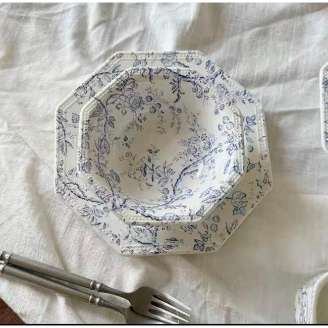 طقم صحن سيراميك بتصميم فرنسي وكوب شاي فاخر 7168 طقم صحن سيراميك بتصميم فرنسي وكوب شاي فاخر 7168