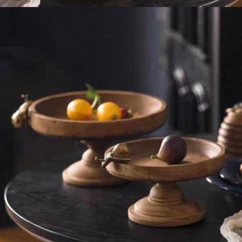 صحن تقديم خشب طبيعي كلاسيك متوفر الحجمين L8142