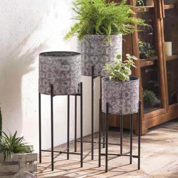 طقم مركن نباتات معدن على الطراز الاروبي 3 احجام  8087