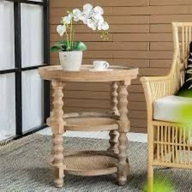 طاولة جانبيه خشب طبيعي بتصميم فاخر 7765