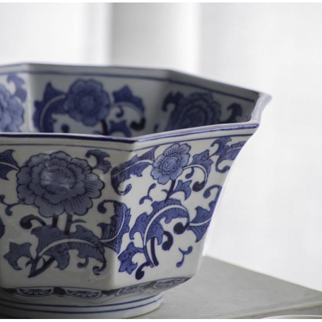 إناء سيرميك بالزخارف الزرقاء الجميله 7513 إناء سيرميك بالزخارف الزرقاء الجميله 7513