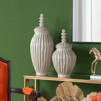 فازة سيراميك بستايل روماني جميل متوفر الحجمين  7451