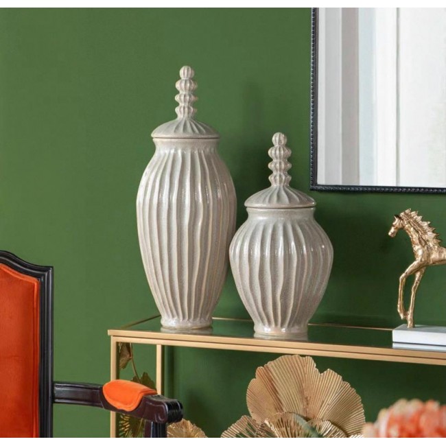 فازة سيراميك بستايل روماني جميل متوفر الحجمين  7451