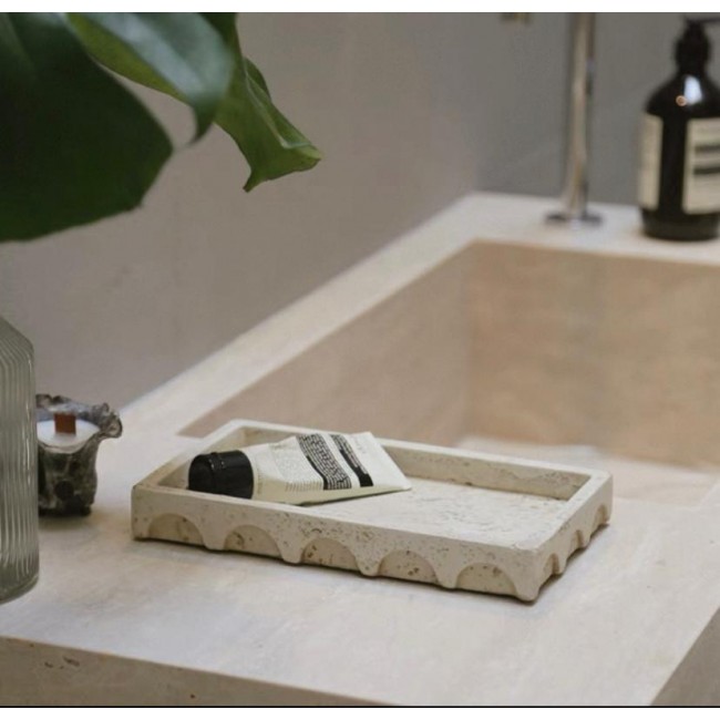 صينيةرخامية أنيقه بتصميم أوربي مثالي لديكور المنزل متوفر الحجمين 7593