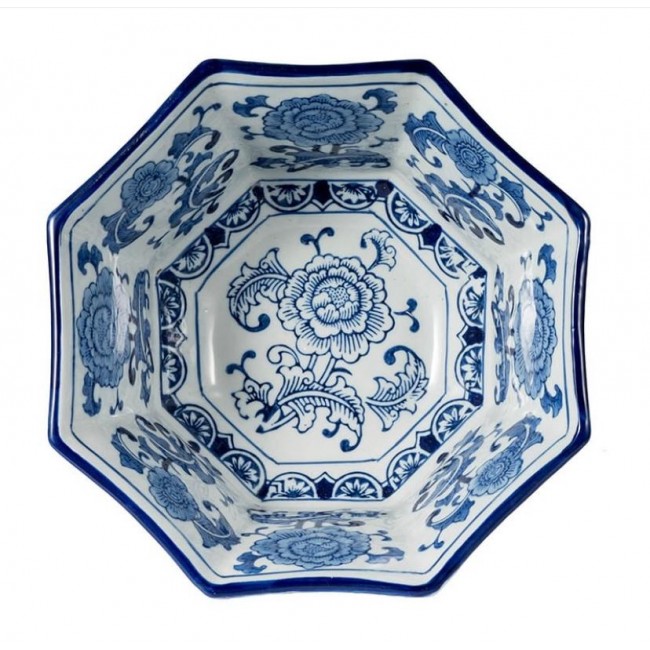 إناء سيرميك بالزخارف الزرقاء الجميله 7513 إناء سيرميك بالزخارف الزرقاء الجميله 7513