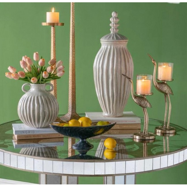 شمعدان معدن مودرن بتصميم طيور أنيقه لديكور المنزل متوفر الحجمين 7493