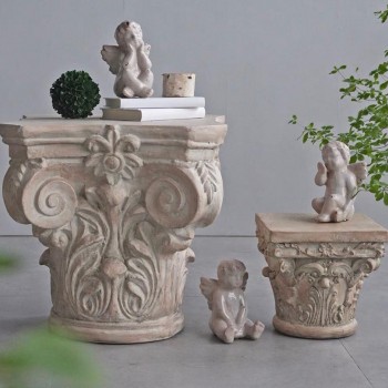 طاوله جانبيه بتصميم تاج عمود روماني متوفر الحجمين 7565 طاوله جانبيه بتصميم تاج عمود روماني متوفر الحجمين 7565