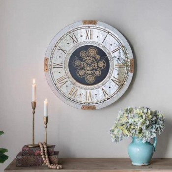 ساعة دائرية مرايا جداري على الطراز الاروبي 7478 ساعة دائرية مرايا جداري على الطراز الاروبي 7478