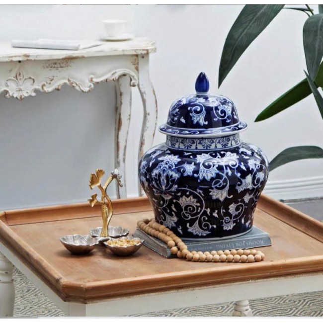 فازة سيراميك بنقوش جميلة مثالي لديكور المنزل 7511