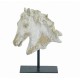 تحفة حصان خشب أبيض بقاعدة معدن متوفر الحجمين 7573