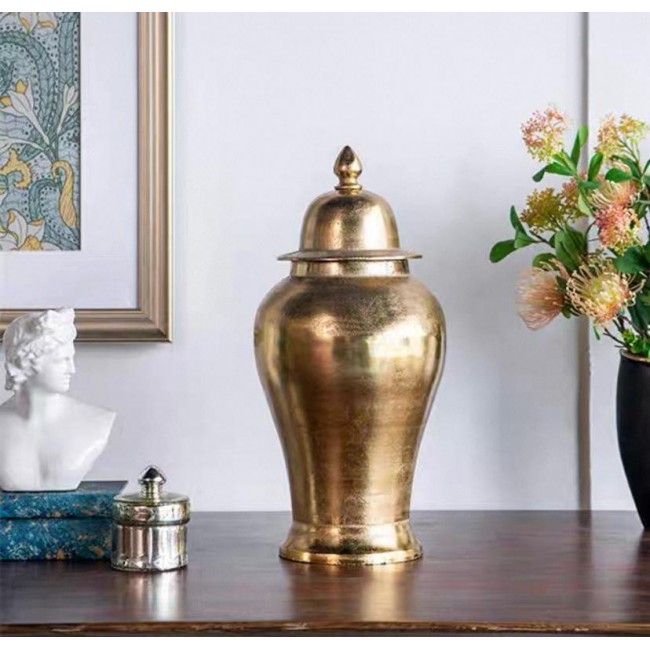 فازة سيراميك ذهبي بتصميم عصري مثالي لديكور المنزل 7534