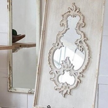 مرايا مصنوعة من الخشب الطبيعي حفر يدويا شابي شيك ستايل 7734