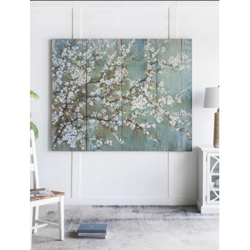 لوحة زخرفية مرسومة يدويا بتصميم زهرة الكرز مكونه من 4 لوحات 7748 لوحة زخرفية مرسومة يدويا بتصميم زهرة الكرز مكونه من 4 لوحات 7748