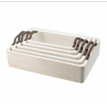 طقم صينيه خشب أبيض بمسكه معدن 5 قطع 7661 طقم صينيه خشب أبيض بمسكه معدن 5 قطع 7661