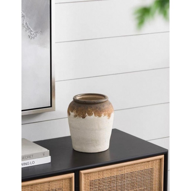 فازة سيراميك ريفي ملائم لديكور المنزل متوفر الحجمين 7758