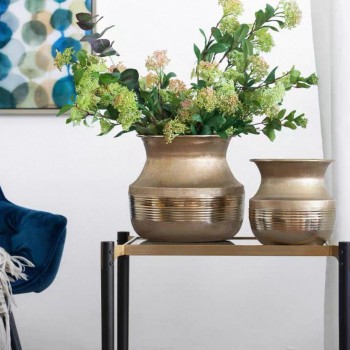 فازة معدن ذهبي أنيق ملائم لديكور المنزل متوفر الحجمين 7536