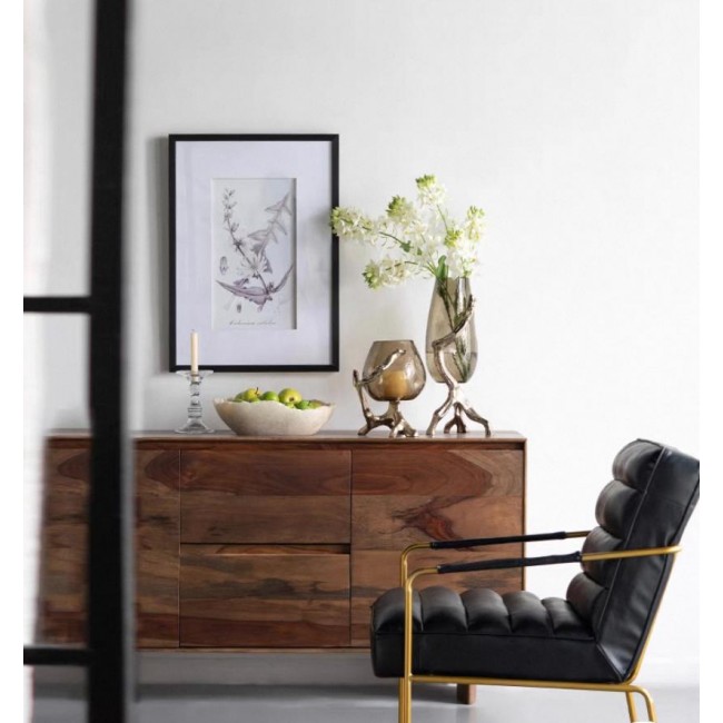 فازه زجاج مودرن بقاعده معدن أنيق لديكور المنزل متوفر الحجمين 7548