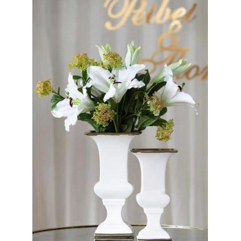 فازة سيراميك بتصميم أوربي ملائم لديكور المنزل متوفر الحجمين 7498