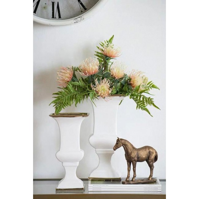 فازة سيراميك بتصميم أوربي ملائم لديكور المنزل متوفر الحجمين 7498