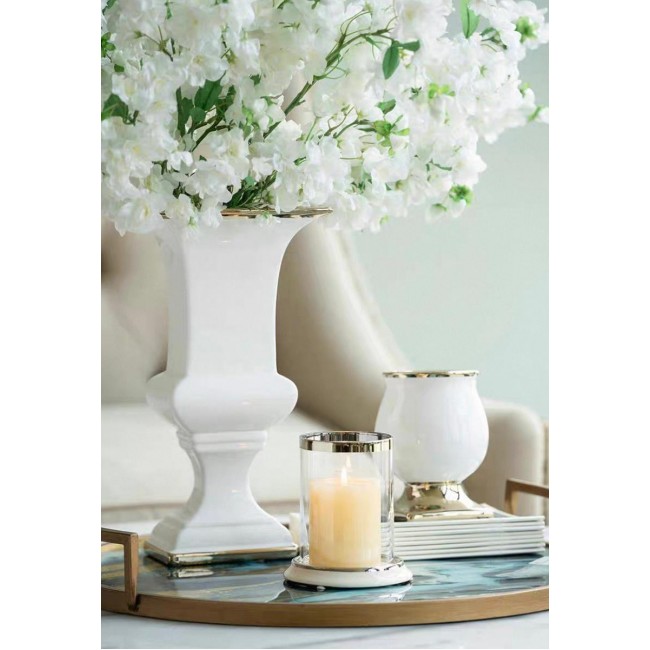 فازة سيراميك بتصميم أوربي ملائم لديكور المنزل متوفر الحجمين 7498