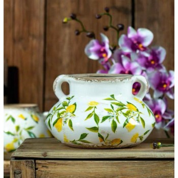 فازة سيراميك بتصميم ريفي ملائم لديكور المنزل 7441