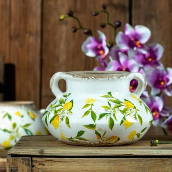 فازة سيراميك بتصميم ريفي ملائم لديكور المنزل 7441