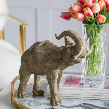 تحفة فيل بأنياب فايبر ملائم لديكور المنزل 7567