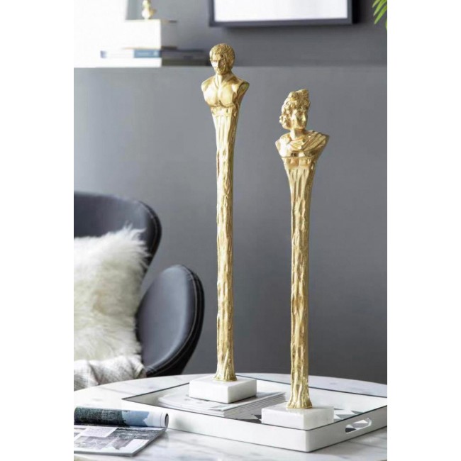 تحفة روماني معدن بقاعدة رخامية مثالي لديكور المنزل متوفر شكلين 7426