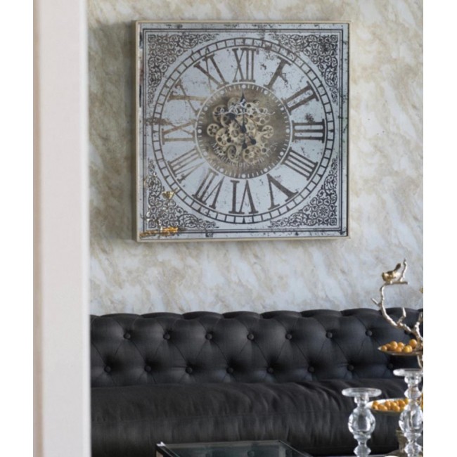 ساعة مرايا زجاجية بتصميم تروس مكانيكية نمط أوربي مثالي لديكور المنزل7756 ساعة مرايا زجاجية بتصميم تروس مكانيكية نمط أوربي مثالي لديكور المنزل7756